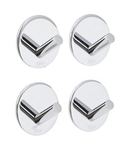 Enkel krok selvklebende Ø30 mm 4-pk. - krom